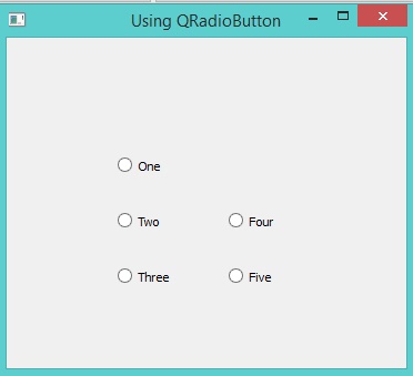QRadioButton and QButtonGroup classes