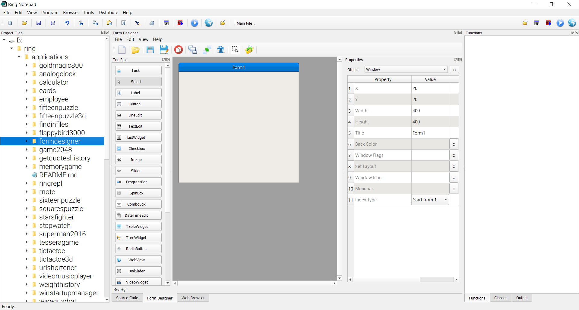 Form Desigenr - Inside Ring Notepad