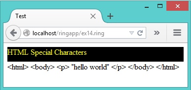 HTML Special Characters