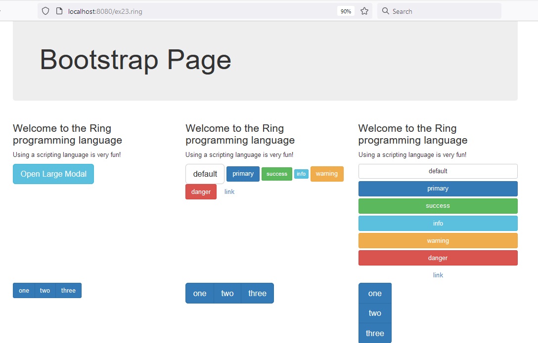Bootstrap Page using Objects