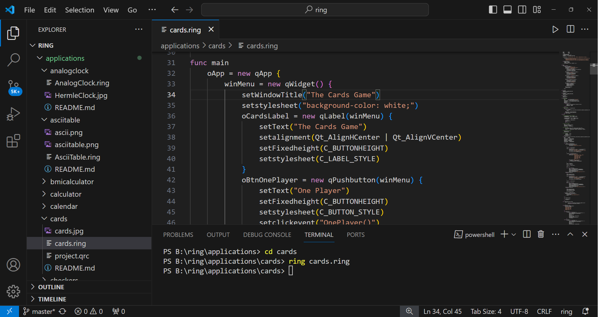 Ring in Visual Studio Code