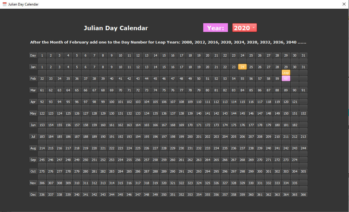 juliandaycalendar