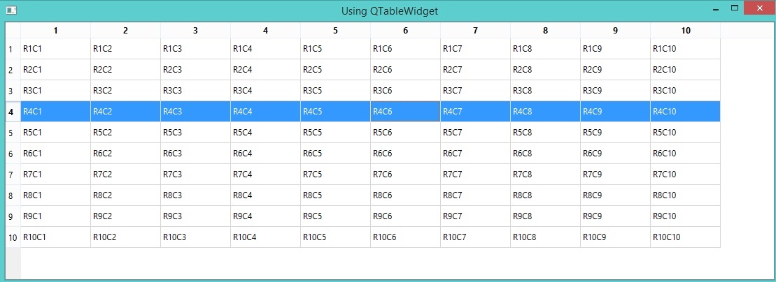 QTableWidget