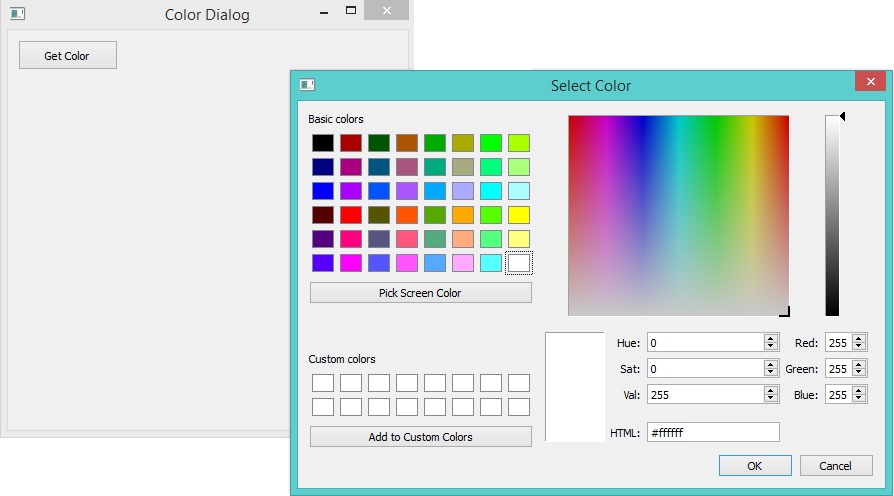 QColorDialog Class