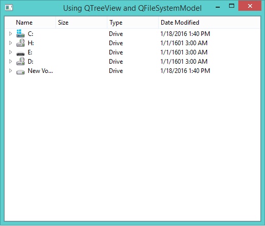 QTreeView and QFileSystemModel