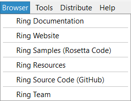 Ring Notepad - Browser Menu