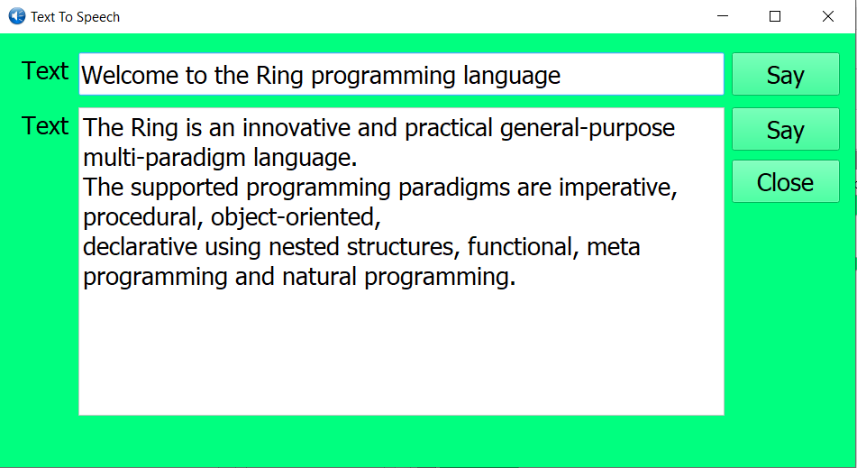 Text To Speech Application