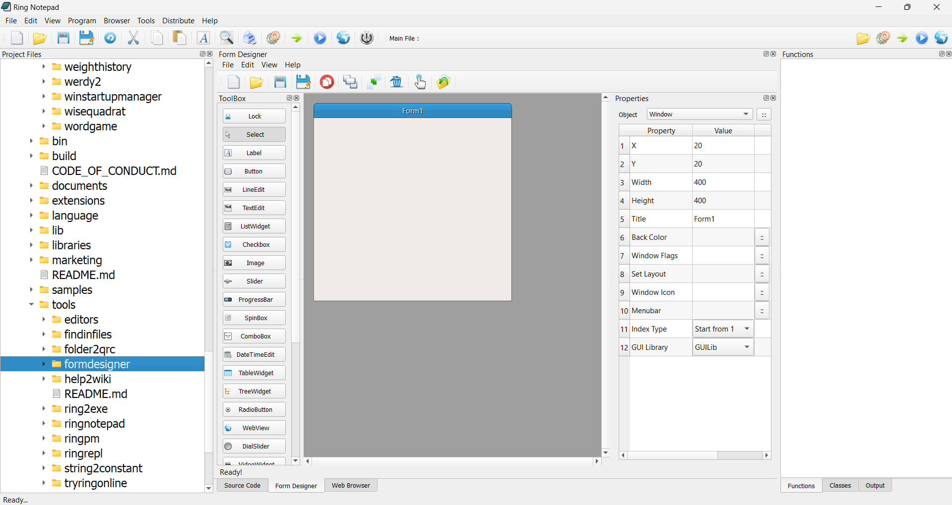 Form Designer - Inside Ring Notepad