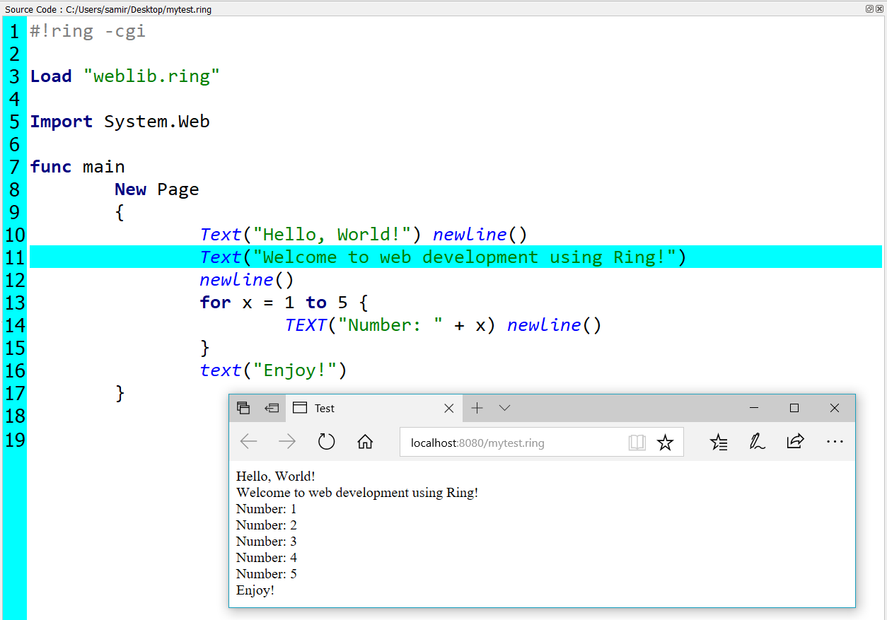 Ring Notepad - Run Web Application - shot 2