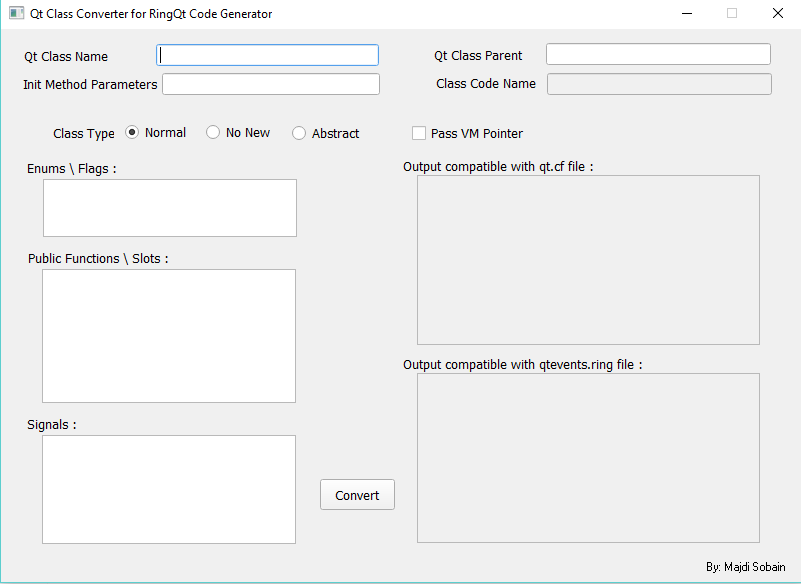 Qt Class converter to RingQt