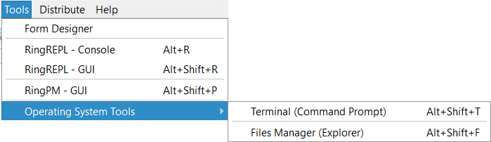 Ring Notepad - Tools Menu