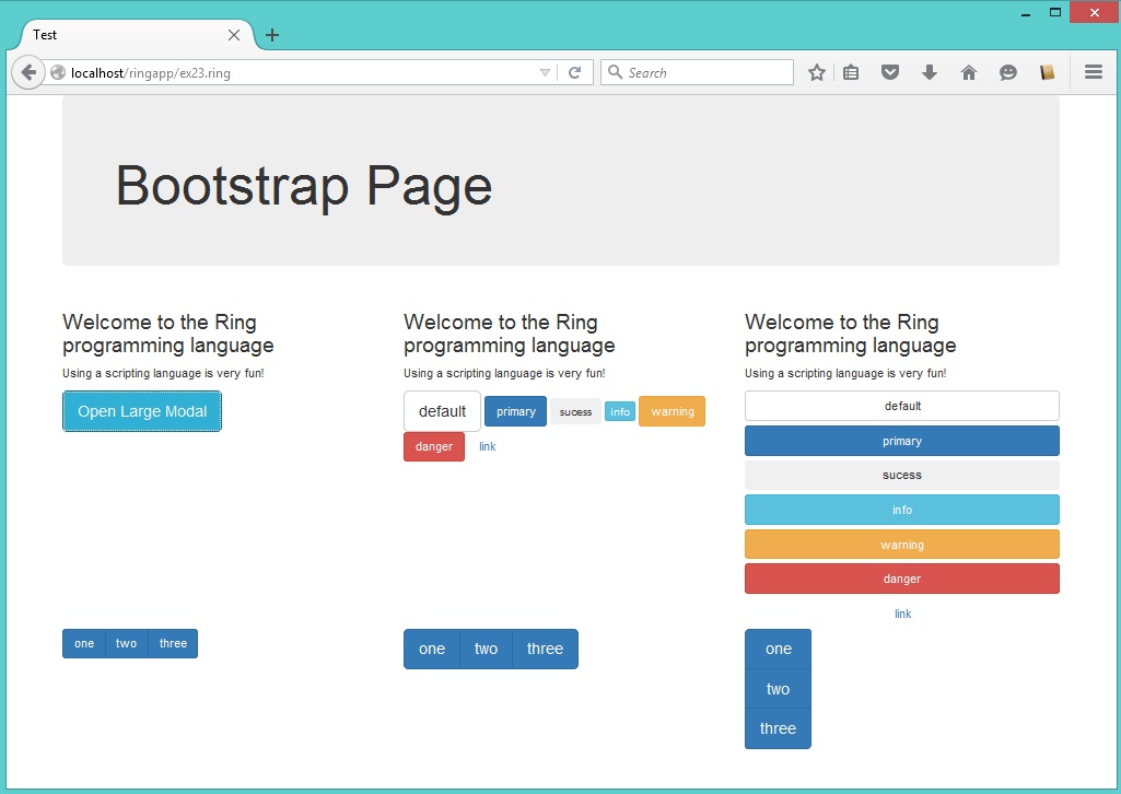 Bootstrap Page using Objects